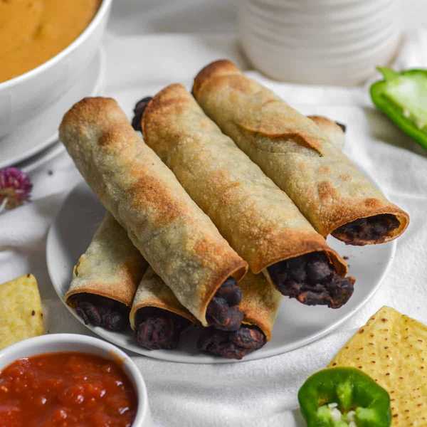 Air Fryer Black Bean Taquitos