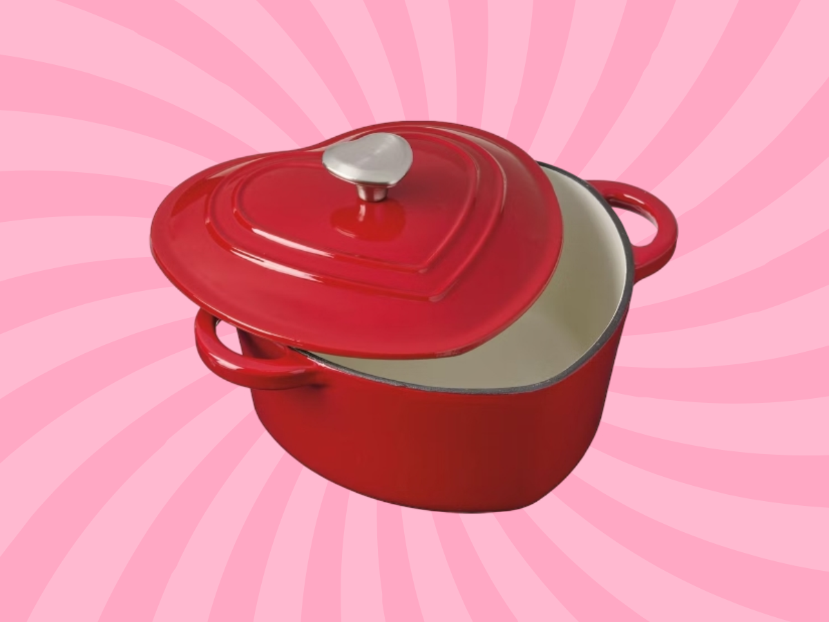 Aldi Crofton 2-Quart Heart Shaped Dutch Oven Le Creuset Dupe