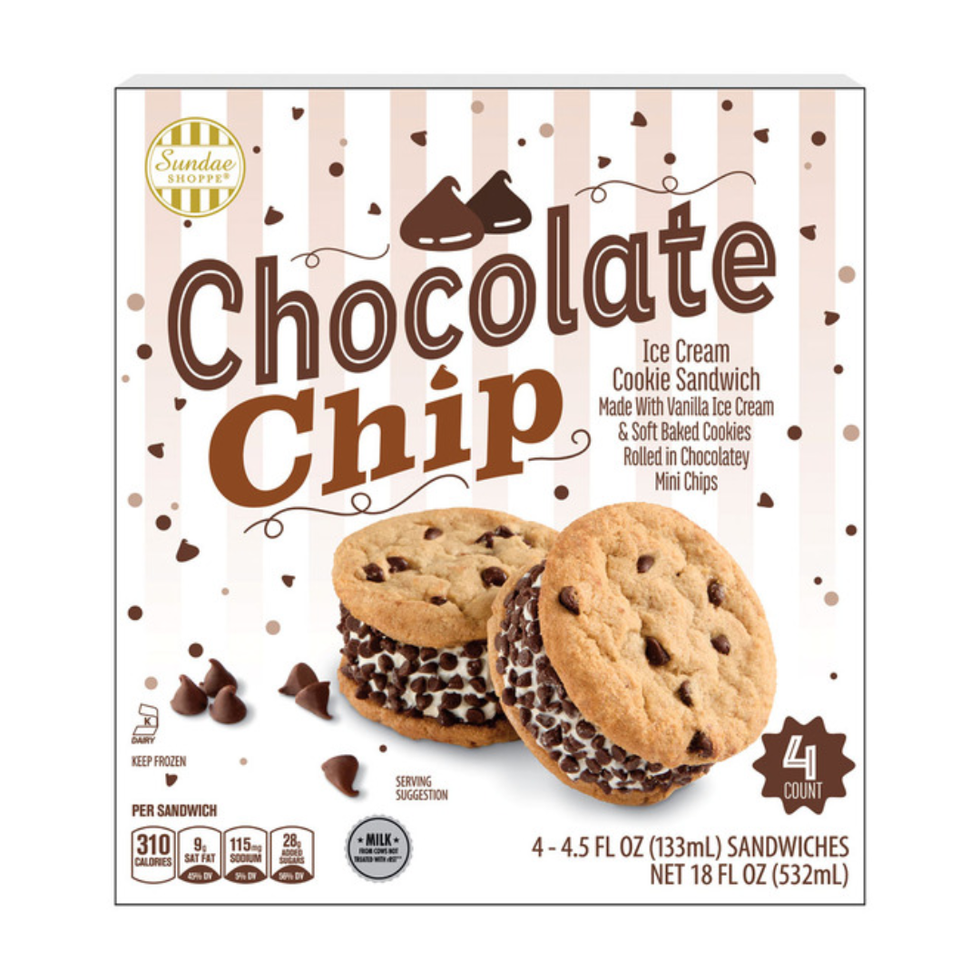 Aldi Sundae Shoppe Chocolate Chip Ice Cream Sandwiches