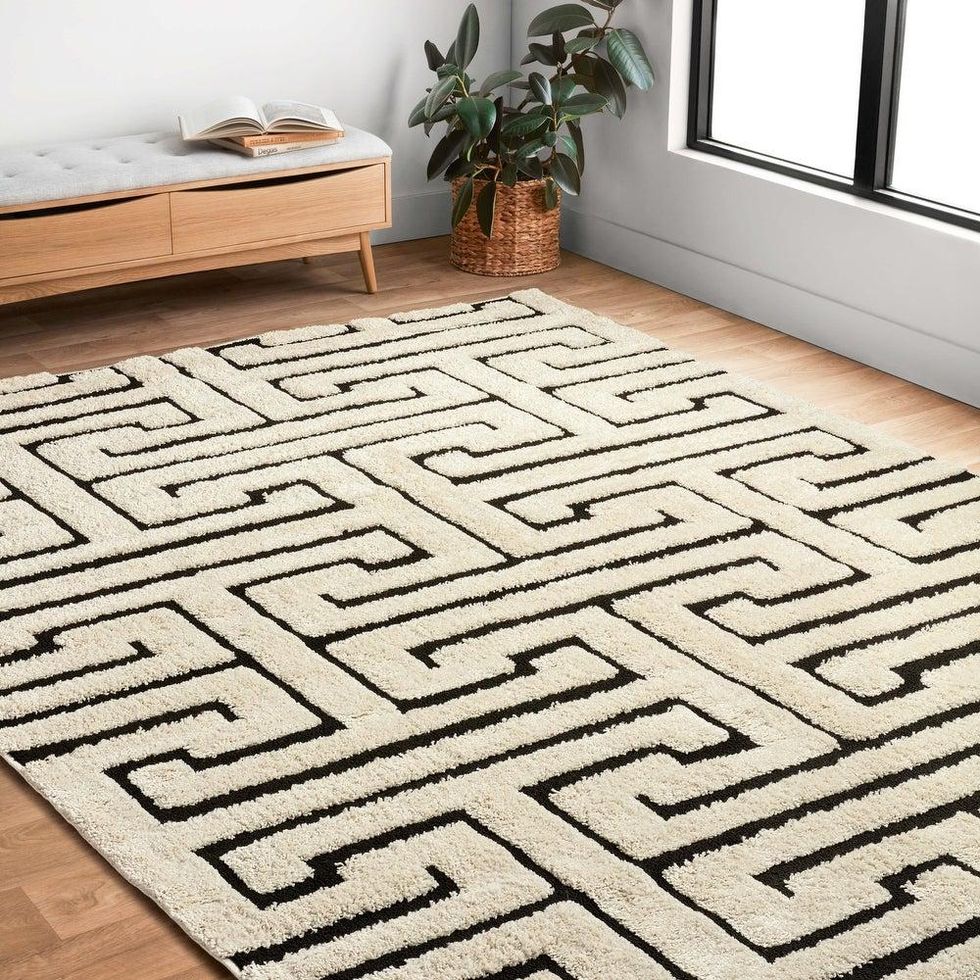 Alexander Home Julian Modern Greek-Key Shag Area Rug