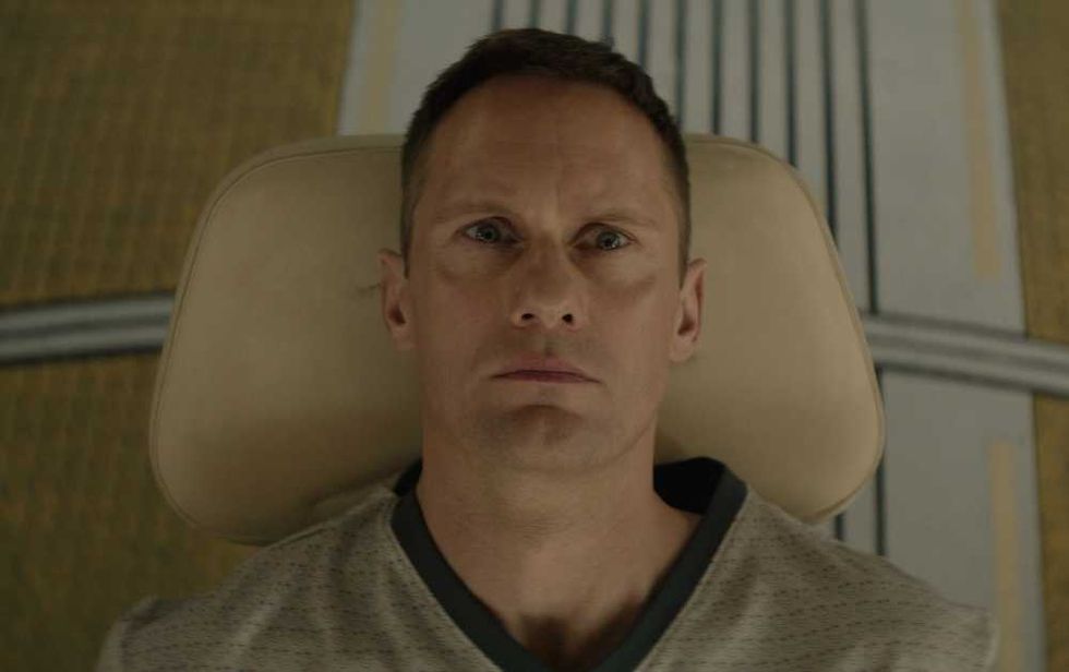 Alexander Skarsg\u00e5rd in Murderbot on Apple TV+