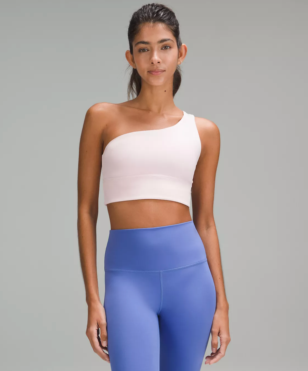 Align Asymmetrical Bra Light Support, A/B Cup in Flush Pink