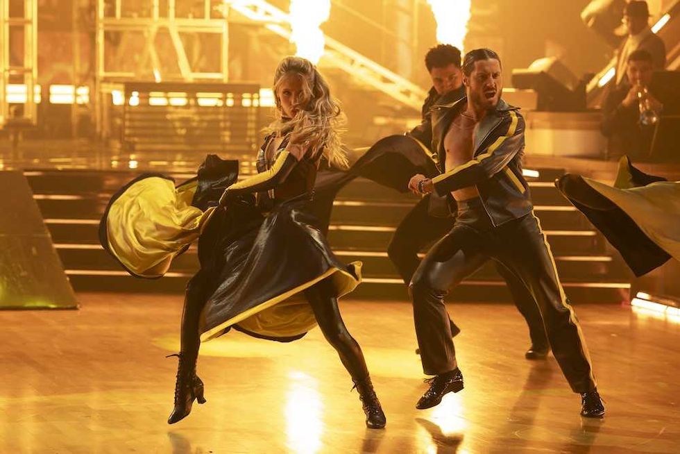 Alix Earle and Val Chmerkovskiy on the Dancing with the Stars finale