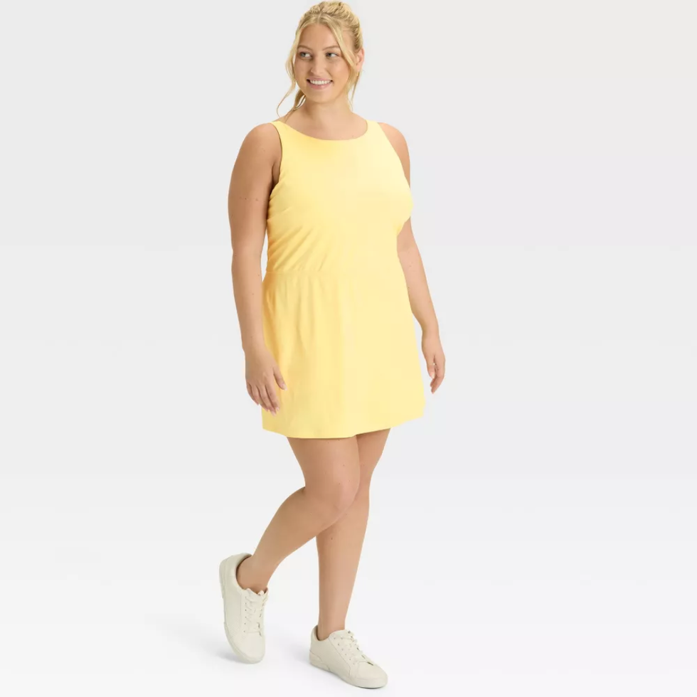All In Motion Knit High Neck Active Dress in Light Yellow\u200b