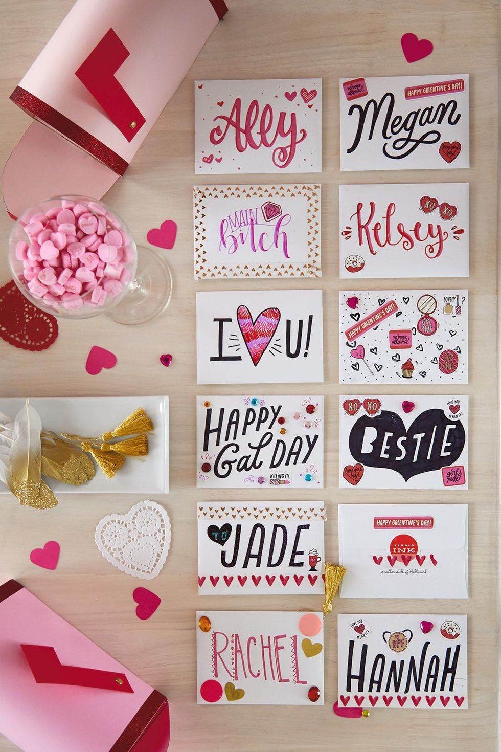all the different galentine's cards