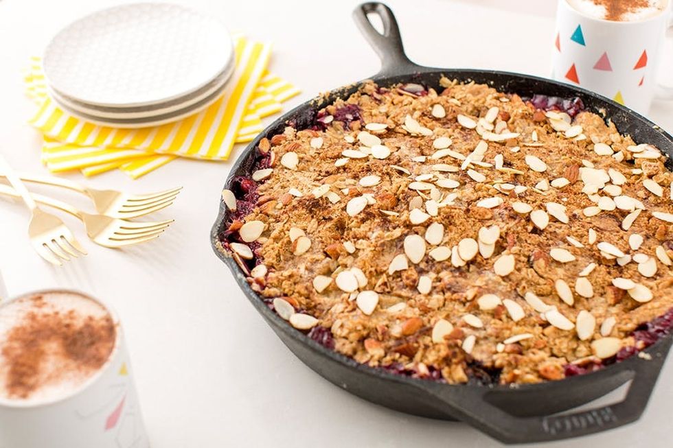 Make This Skillet Apple Almond Crisp for Brunch This Weekend Brit + Co