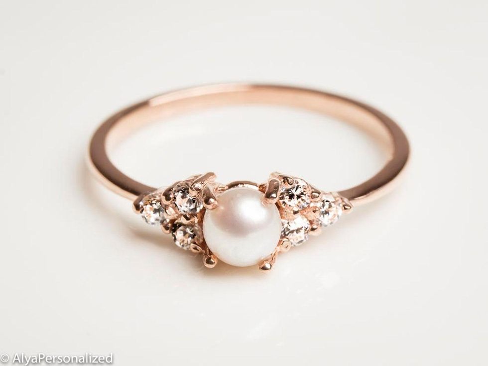 AlyaPersonalized 14k Rose Gold Engagement Ring