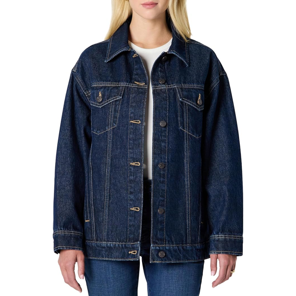 Amazon Essentials Rigid Denim Oversized-Fit Trucker Jacket