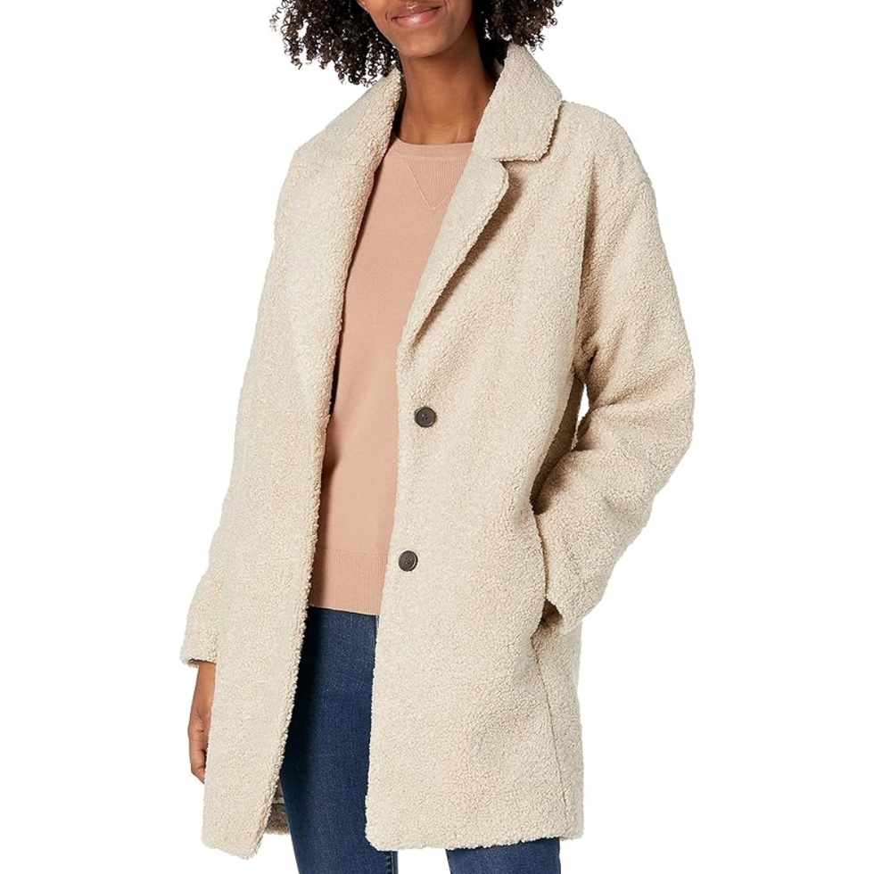 Amazon Essentials Women's Teddy Bear Fleece Oversized-Fit Lapel Jacket