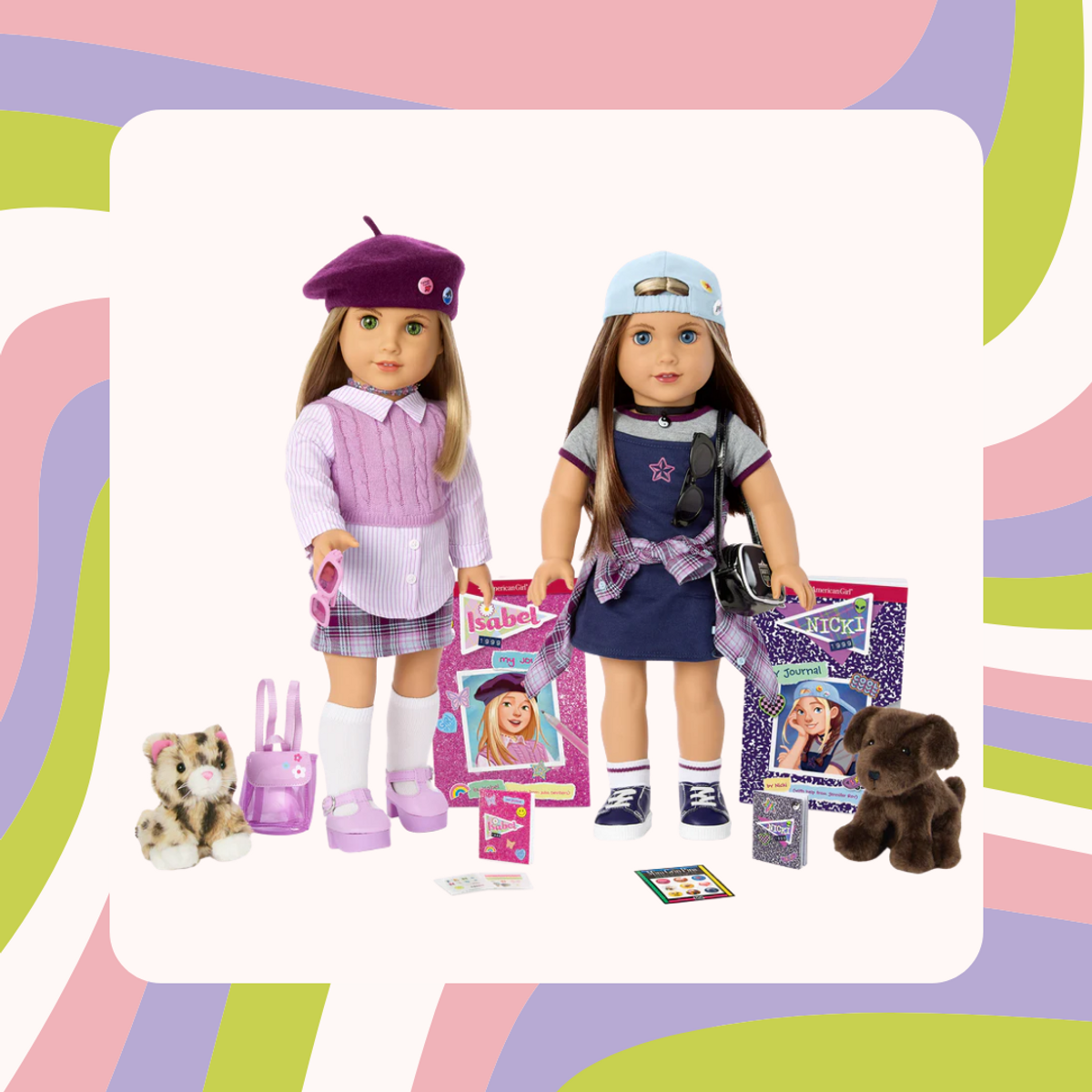 American Girl 90s doll collection isabel and nicki hoffman