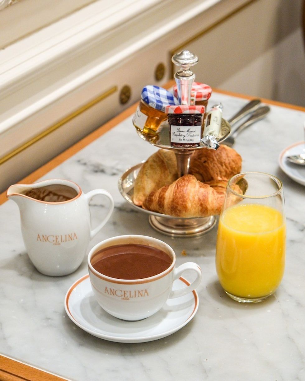 angelina hot chocolate and pastries