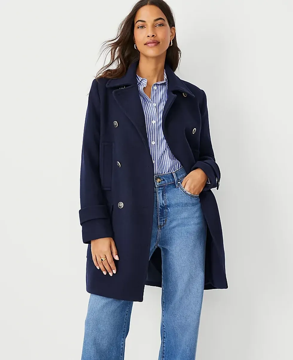 Ann Taylor Wool Blend Peacoat