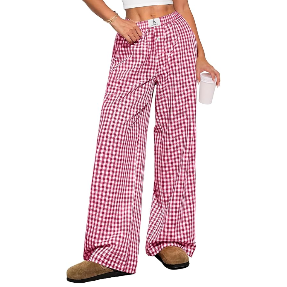 Anrabess Striped Gingham Pants