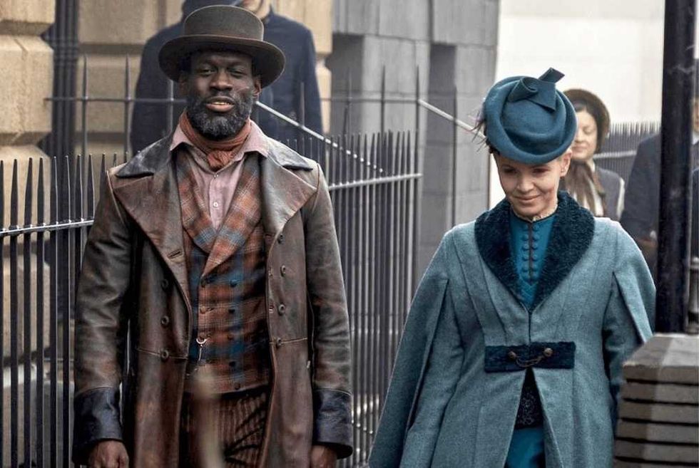 Ansu Kabia and Kate Phillips in Miss Scarlet Season 6