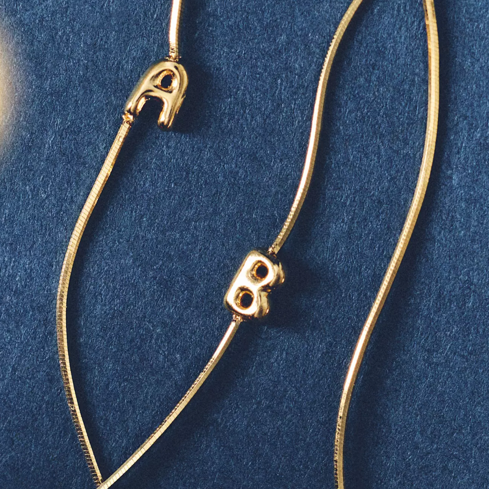 Anthropologie Barely There Bubble Monogram Necklace