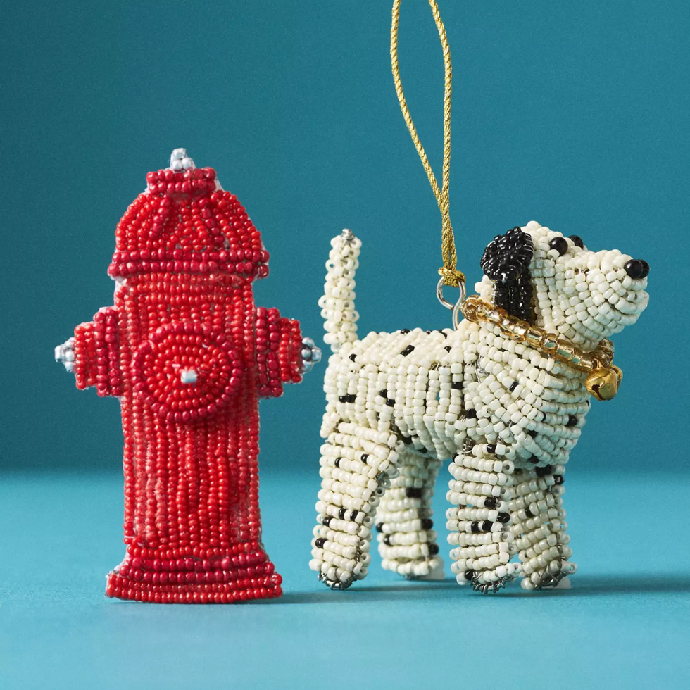 Anthropologie Beaded Dog Ornament