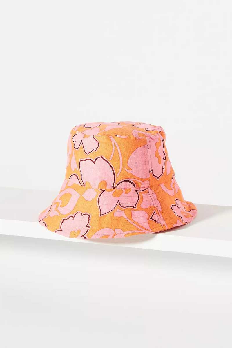 New! Anthropologie-Canvas Bucket Hat-Orange New! Anthropologie-Canvas Bucket Hat-Orange  main image 4