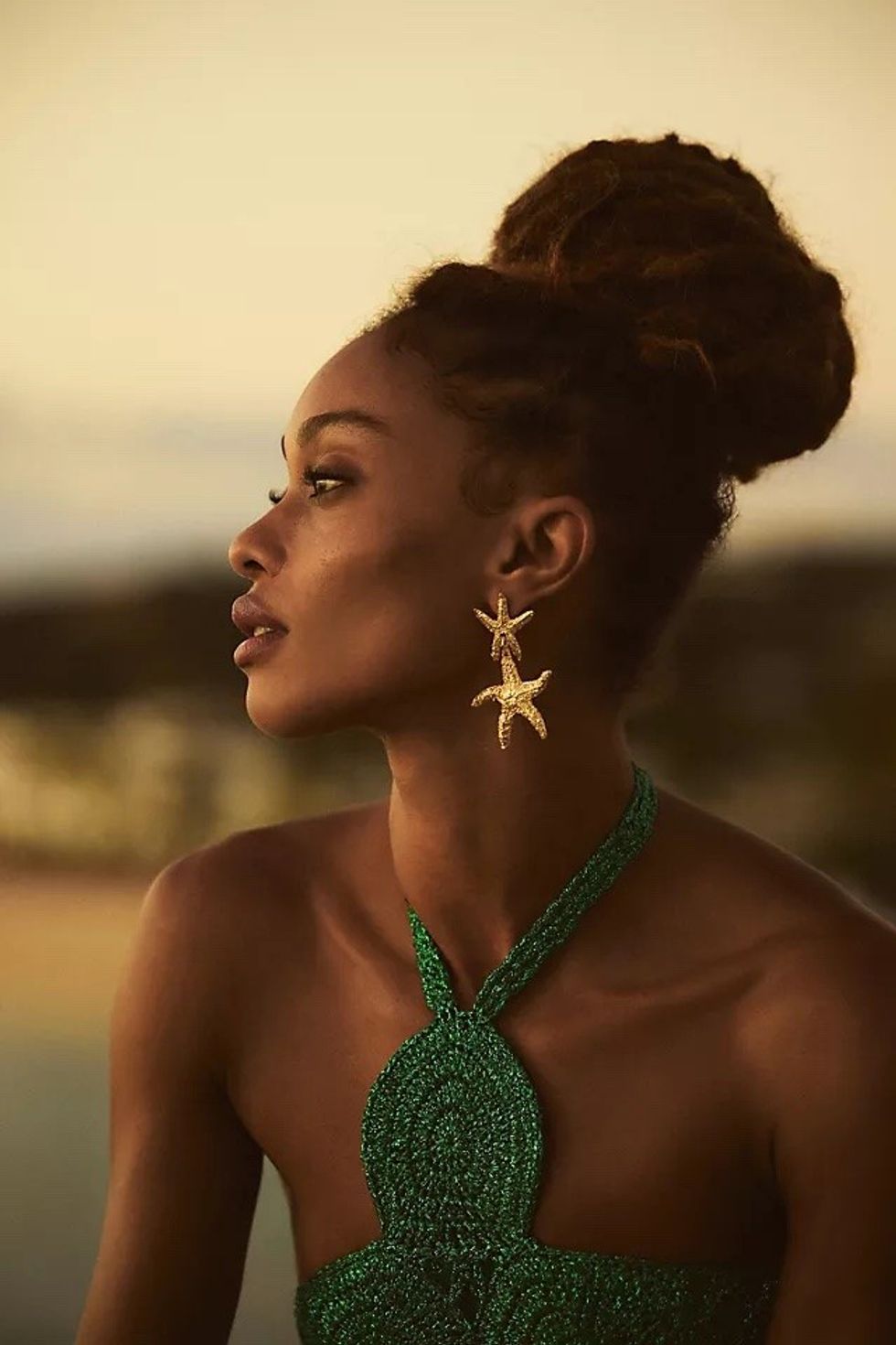 Anthropologie Gold Starfish Earrings