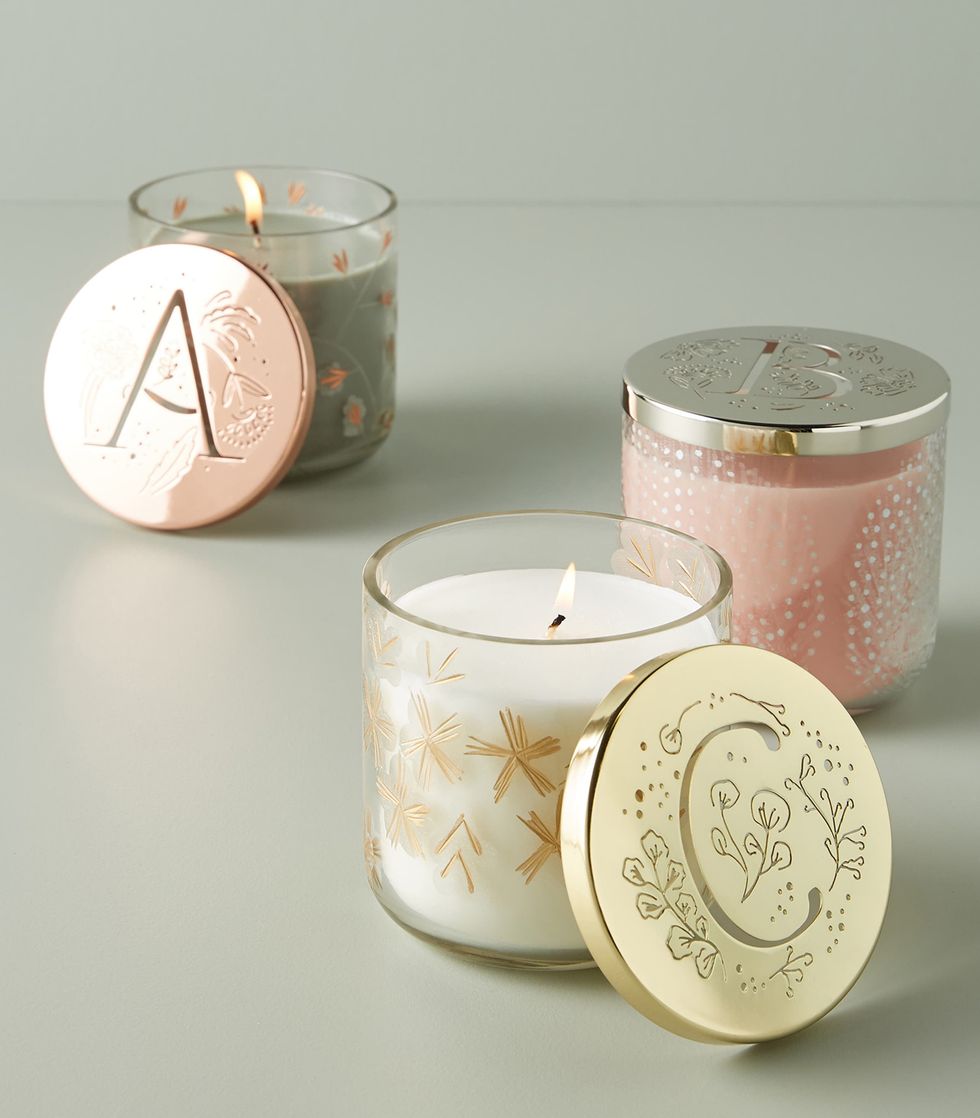 Anthropologie Lumi Monogram Candle