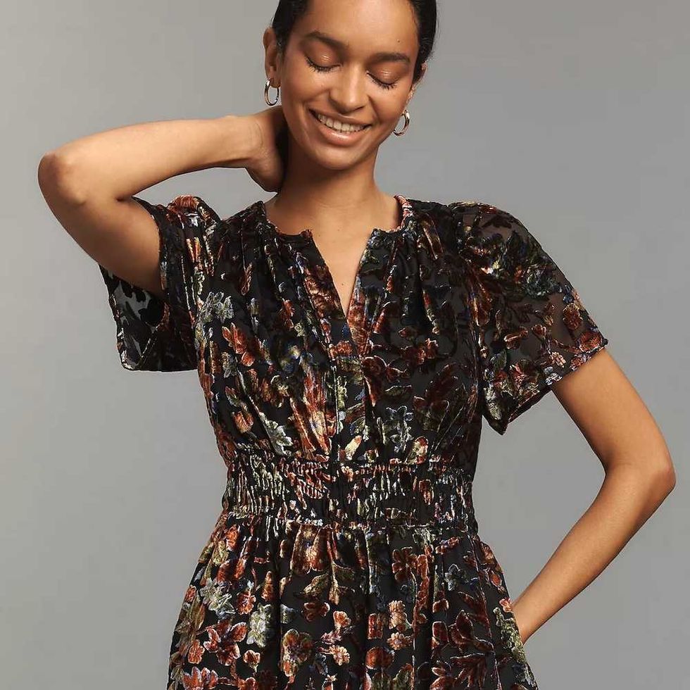 Anthropologie The Somerset Velvet Mini Dress