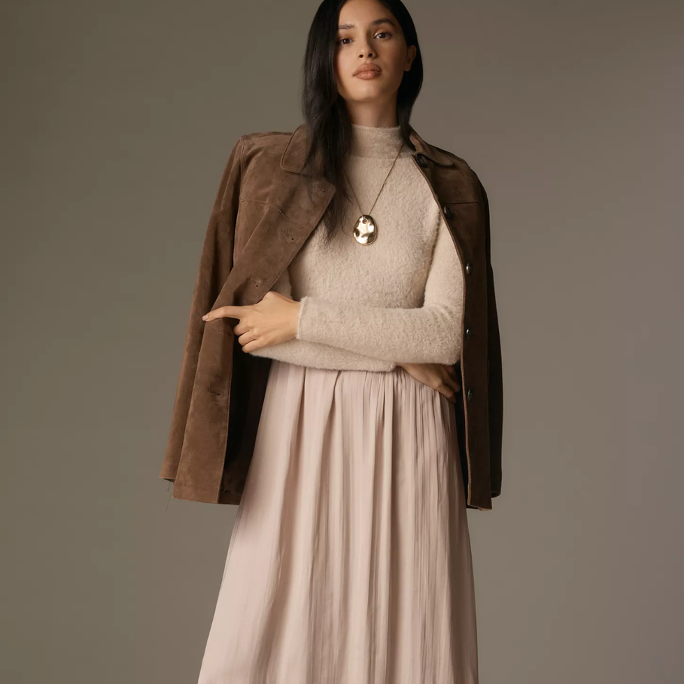 Anthropologie The Thea Long-Sleeve Eyelash Twofer Sweater Dress