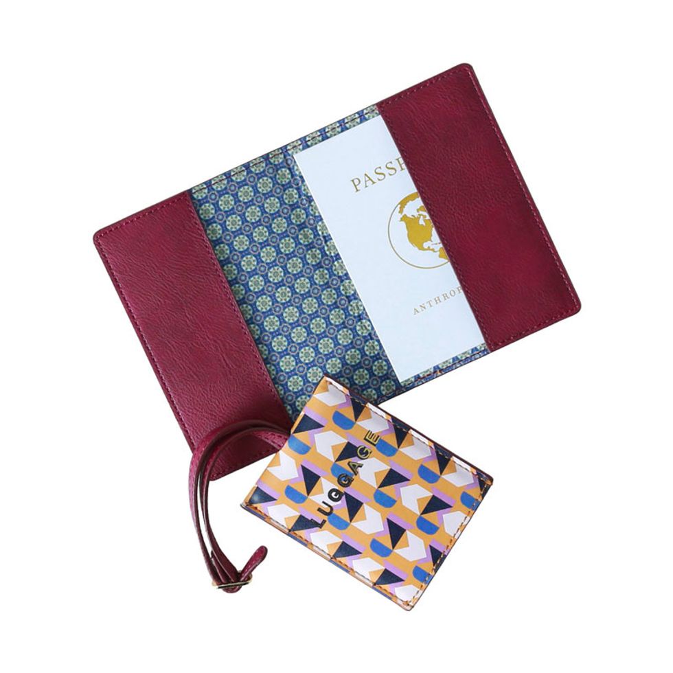 Anthropologie Valery Passport Case & Luggage Tag Set