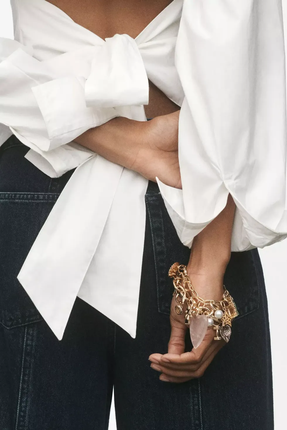 Anthropologie Western Monogram Charm Bracelet