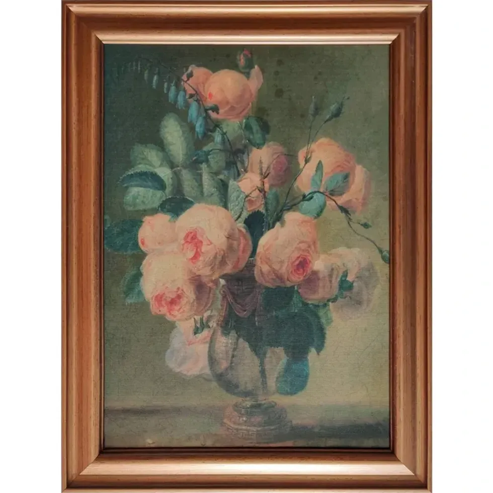 antique floral framed wall art