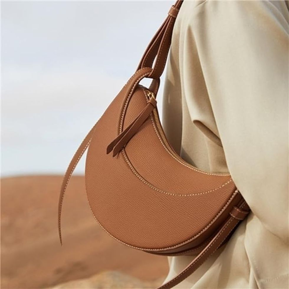 Anweida Leather Crescent Bag