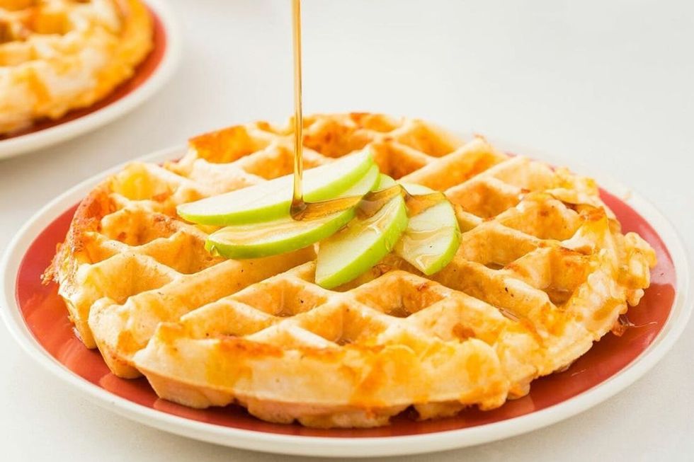 apple cheddar waffles