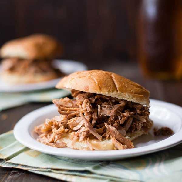 Apple Cider Pulled Pork Sandwiches