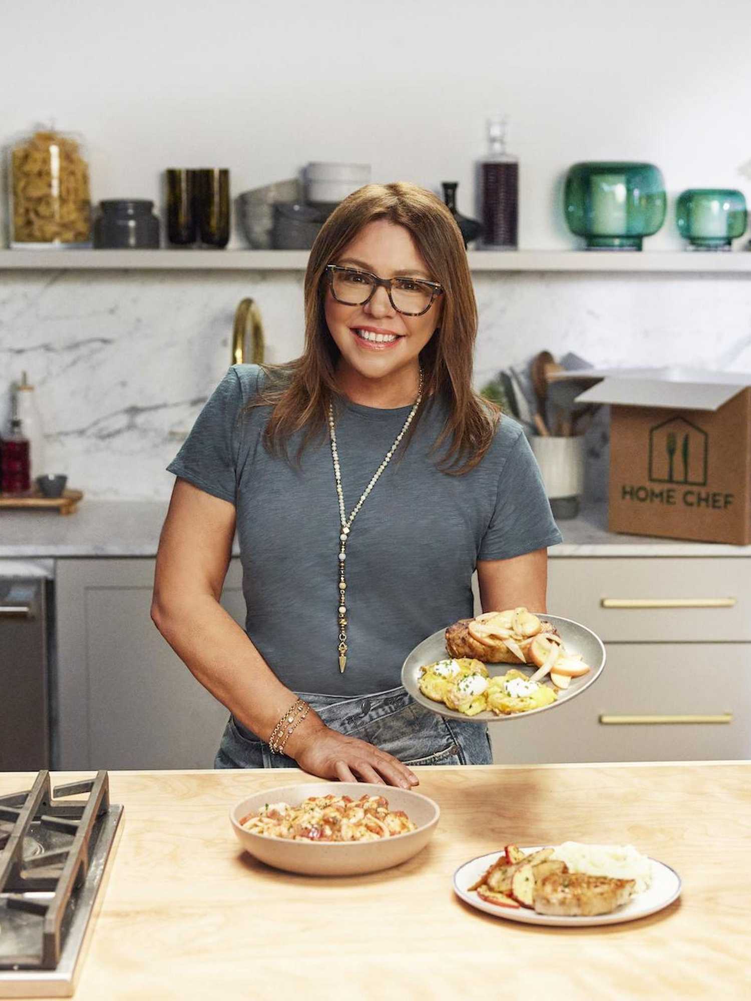 Apple-Onion Pork Chops And Cheesy Crushed Potatoes