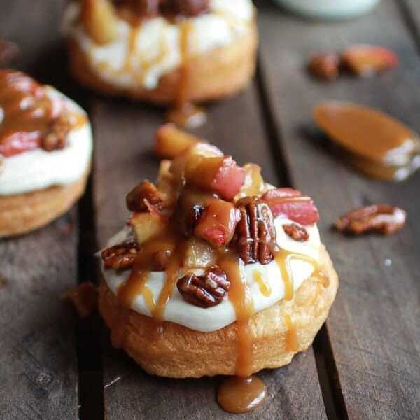 Apple Pecan Pie Cronuts with an Apple Cider Caramel Drizzle