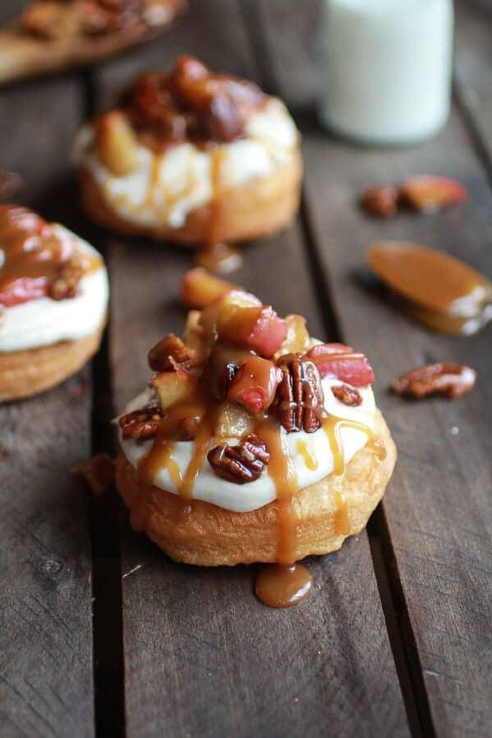 Apple Pecan Pie Cronuts with an Apple Cider Caramel Drizzle