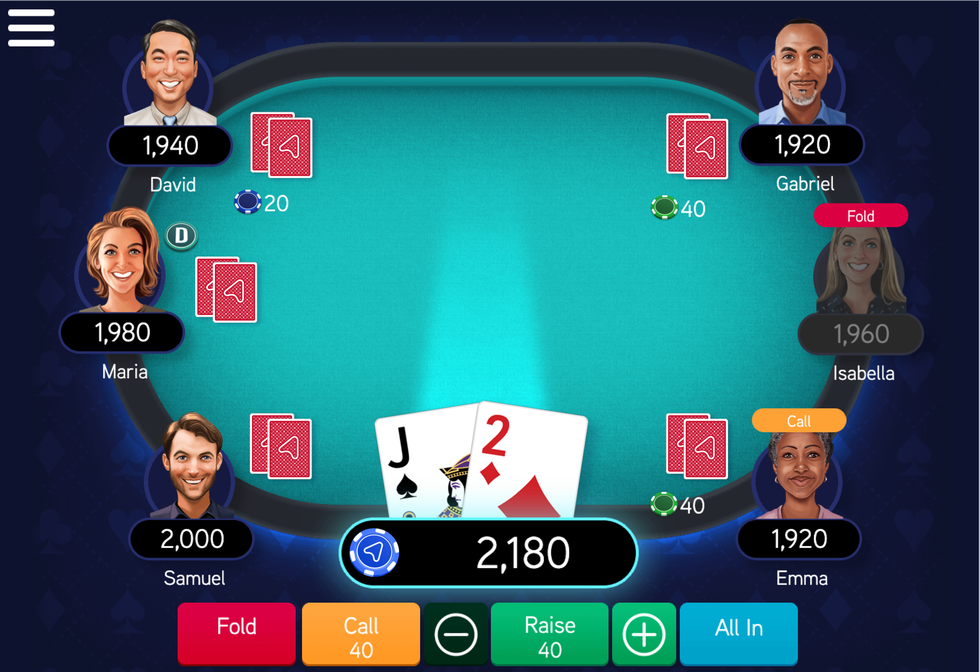 Arkadium's Texas Hold 'Em free online games