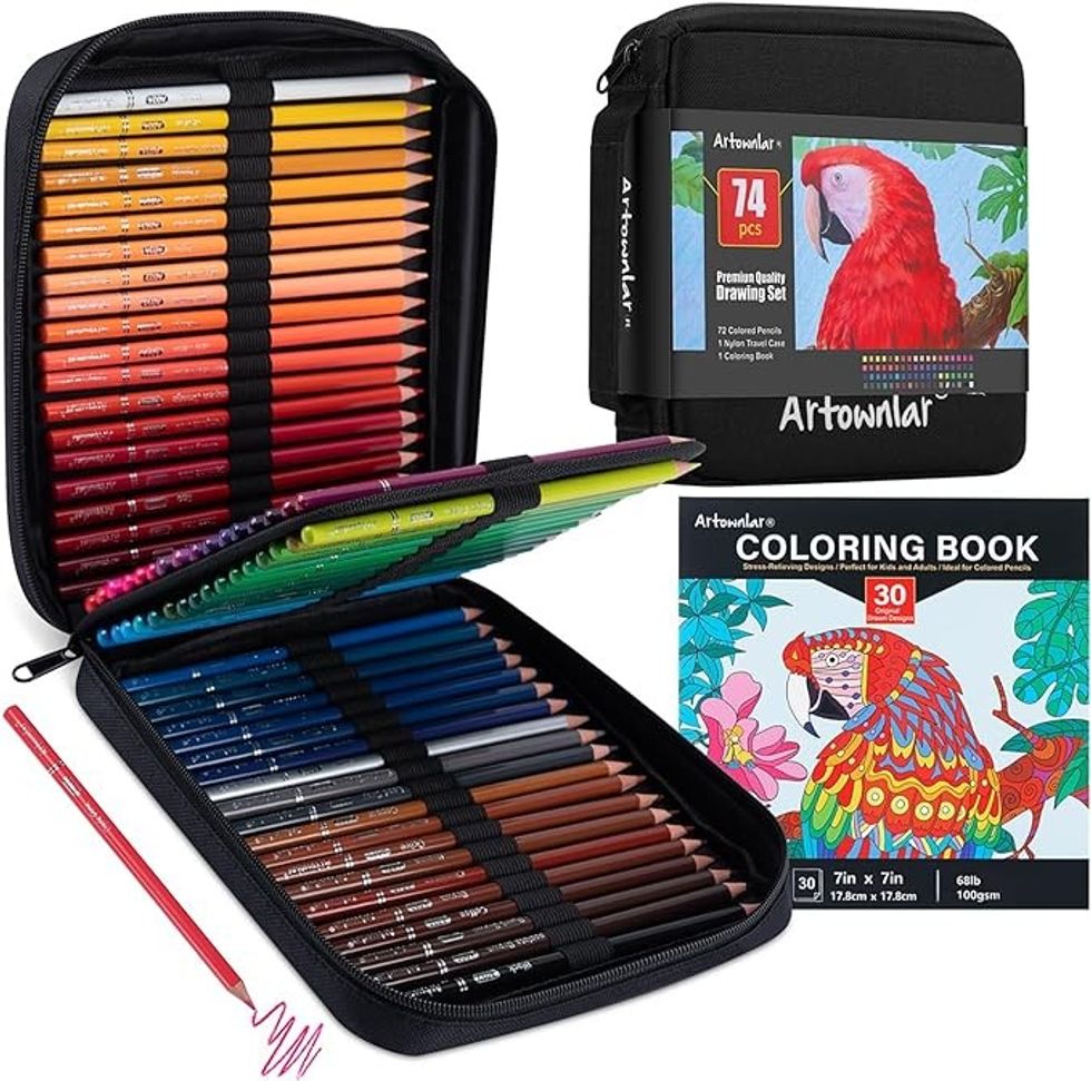 Artownlar Premium 72 Colored Pencils with Coloring Books Set