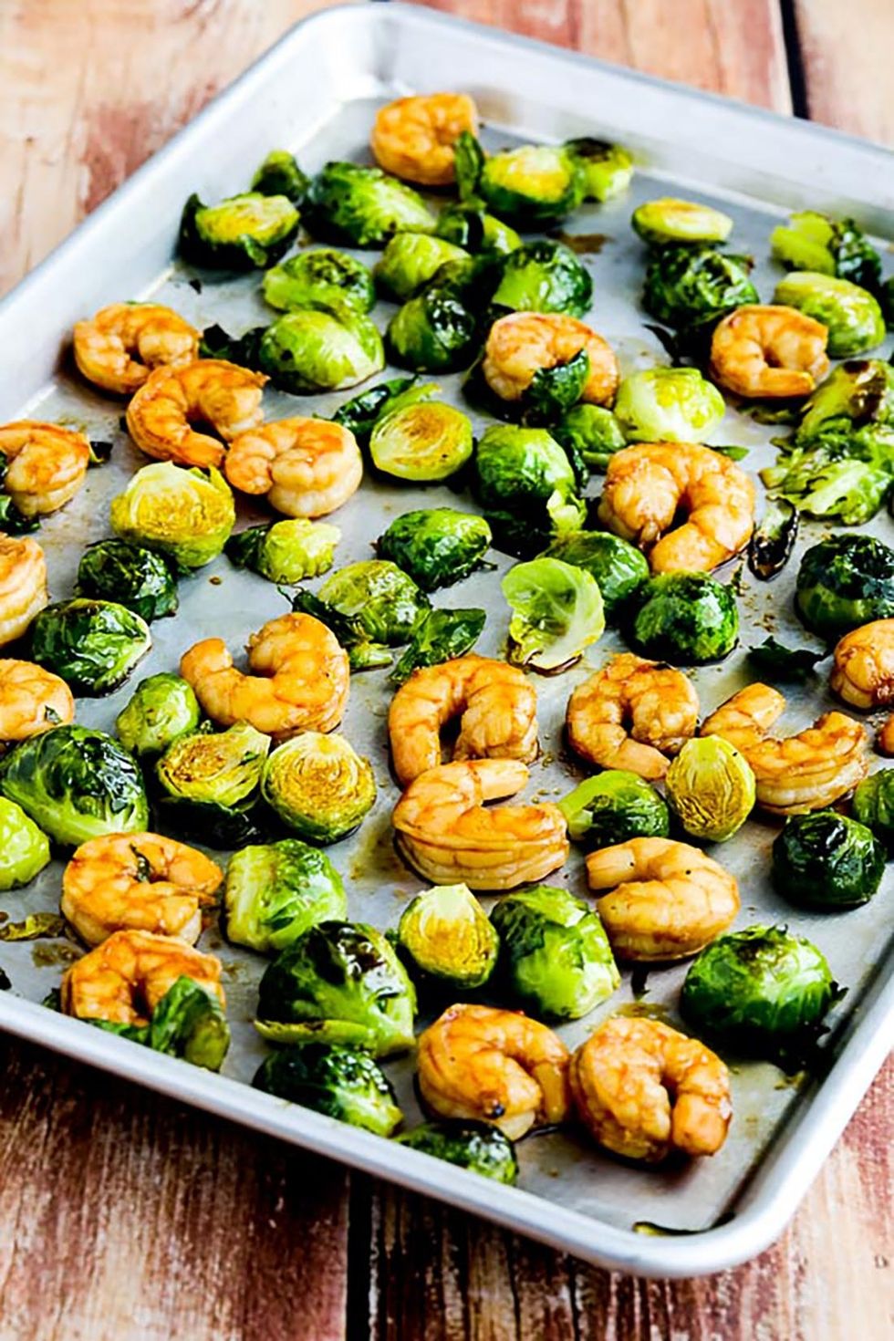 asian shrimp and brussels sprouts