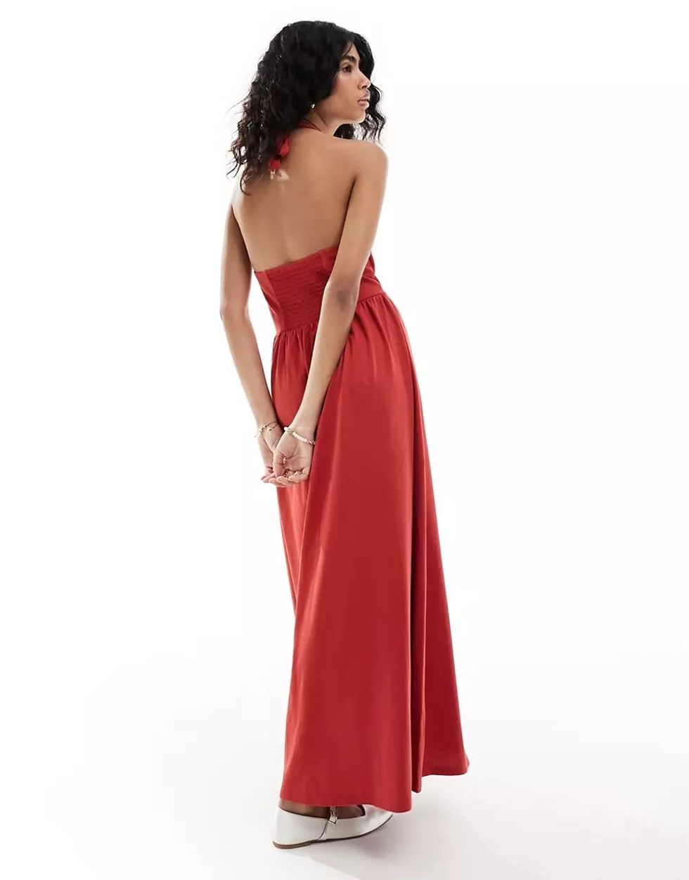 ASOS halter neck low back maxi sundress