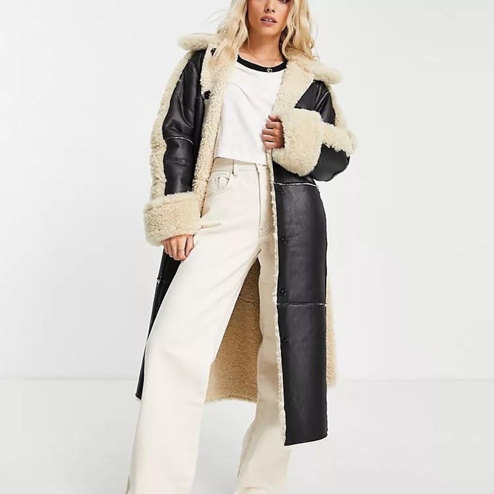 asos shearling coat