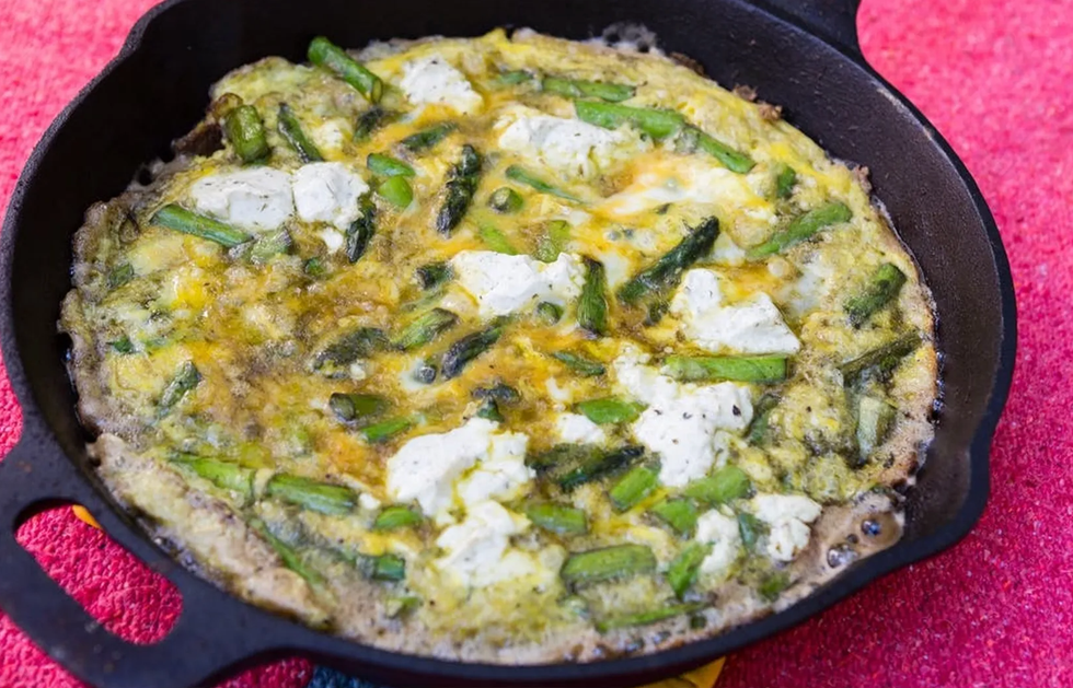 Asparagus + Goat Cheese Frittata