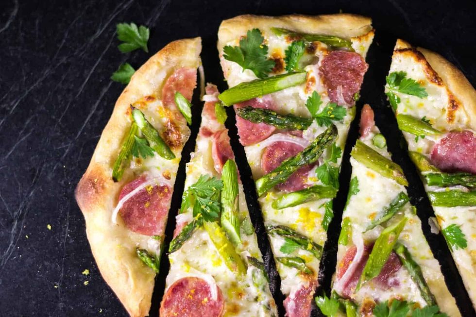 Asparagus Pizza recipe for seasonal produce