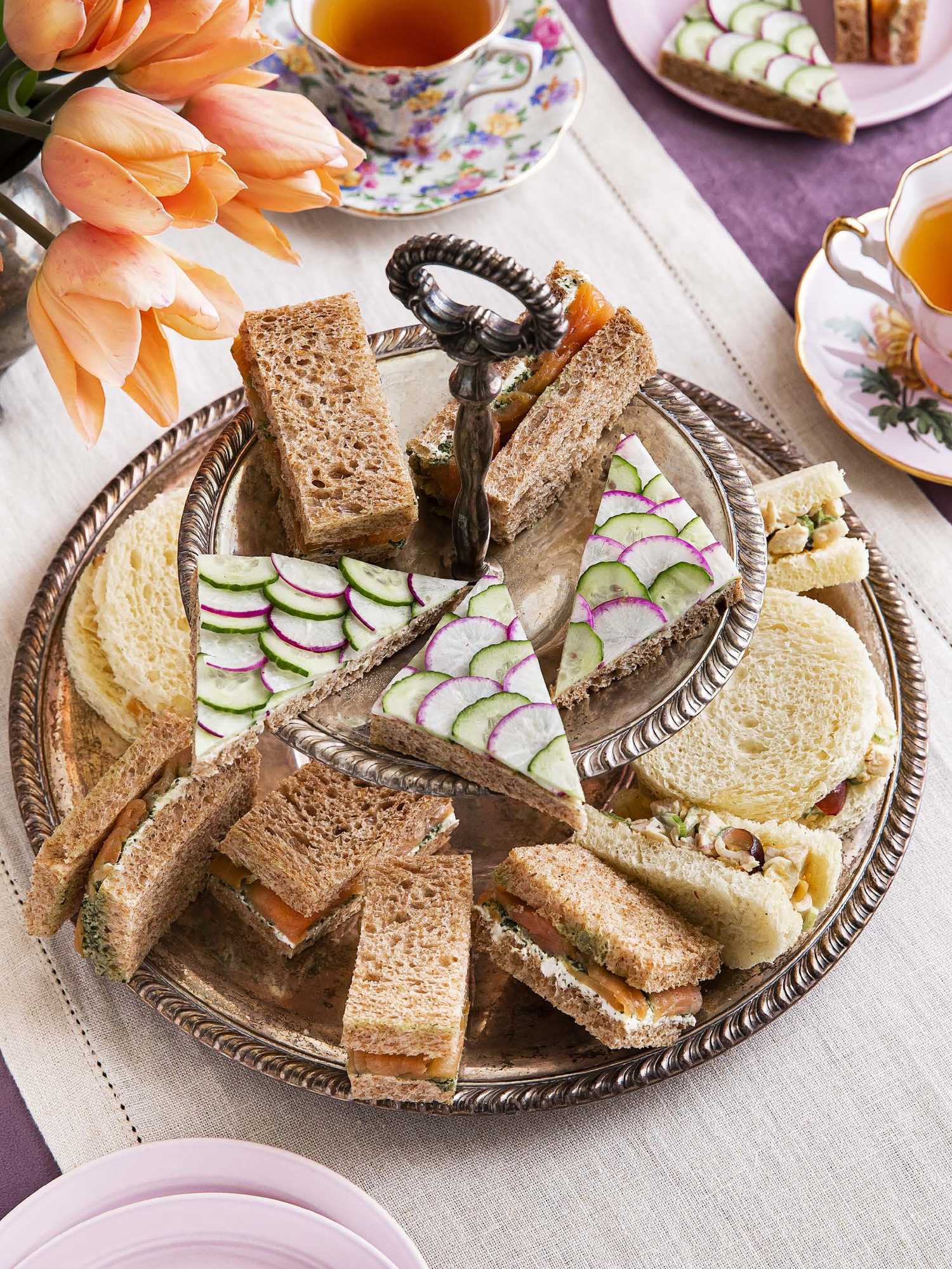 Assorted tea sandwiches from The Official Bridgerton Guide to Entertaining