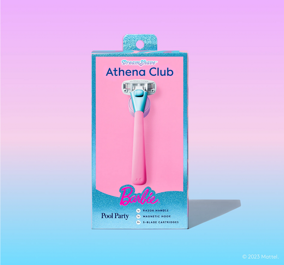 athena club x barbie collab razors and shave sets