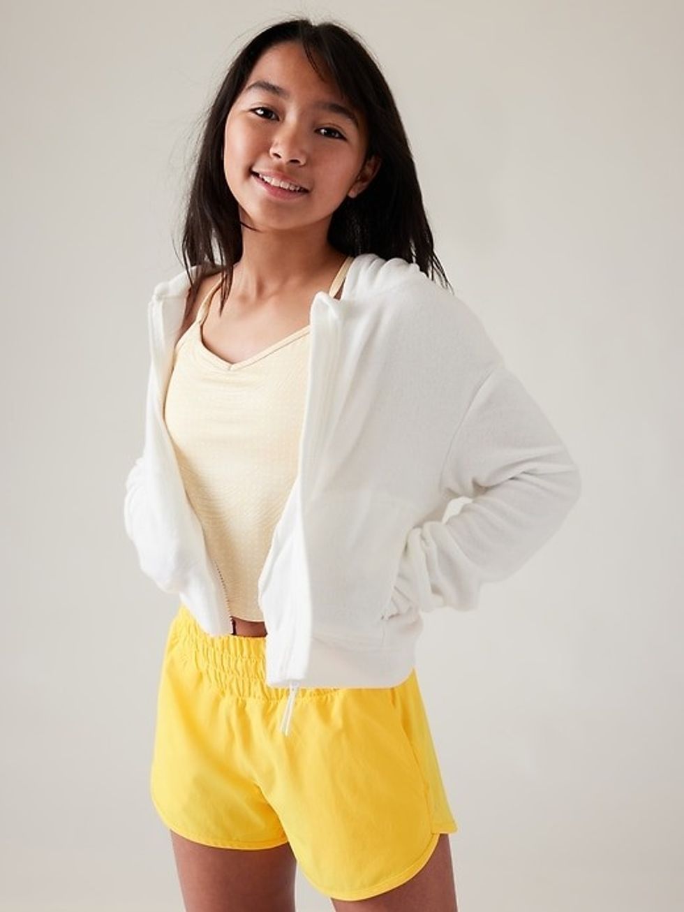 Athleta Girl Jump In Terry Midi Full Zip