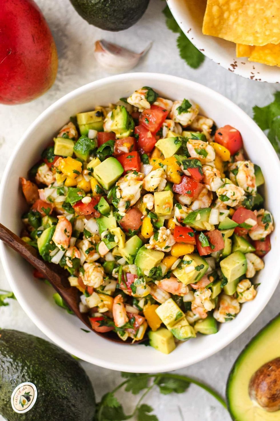 avocado shrimp and mango ceviche