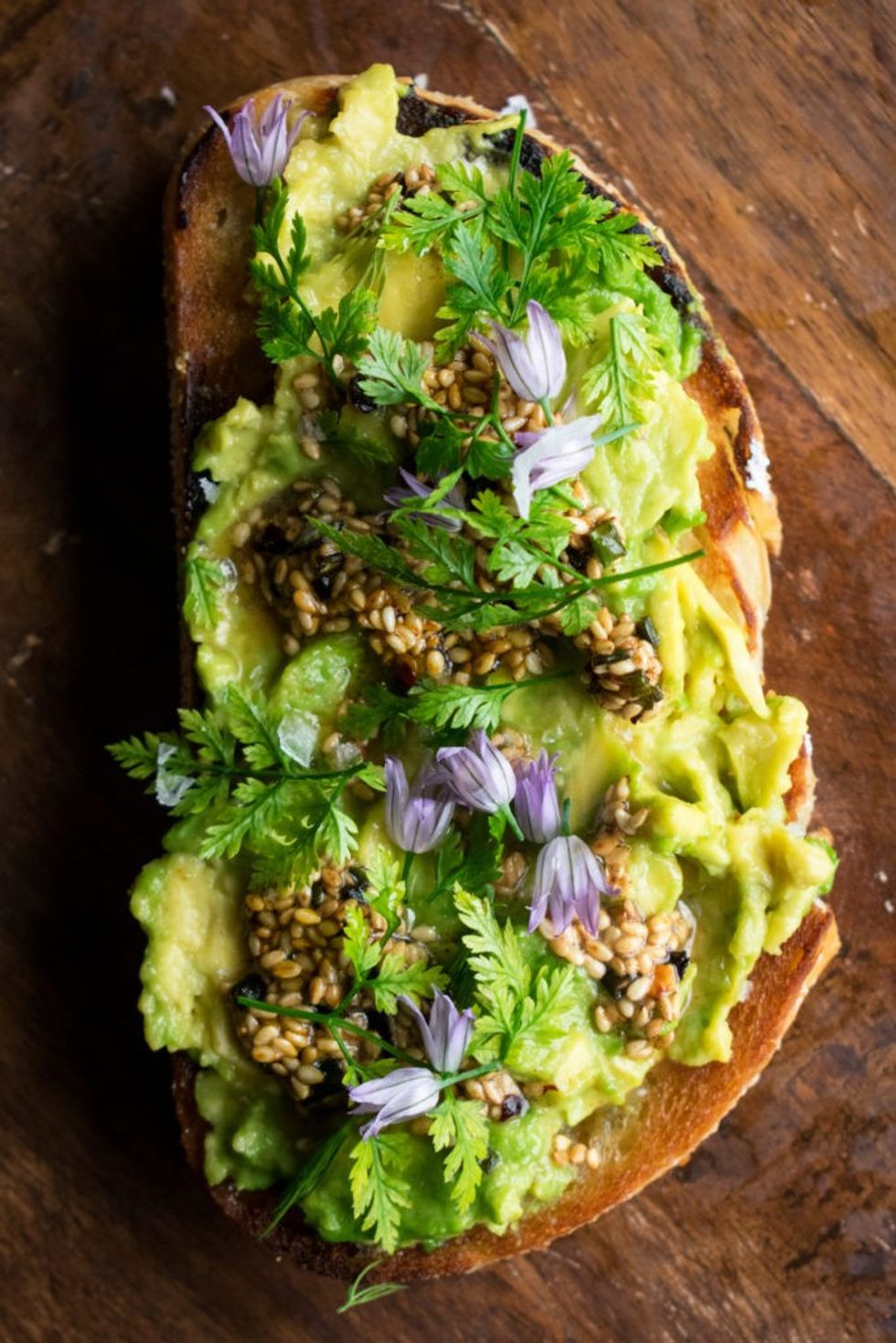 Avocado Toast with Brown Butter Sesame Seeds