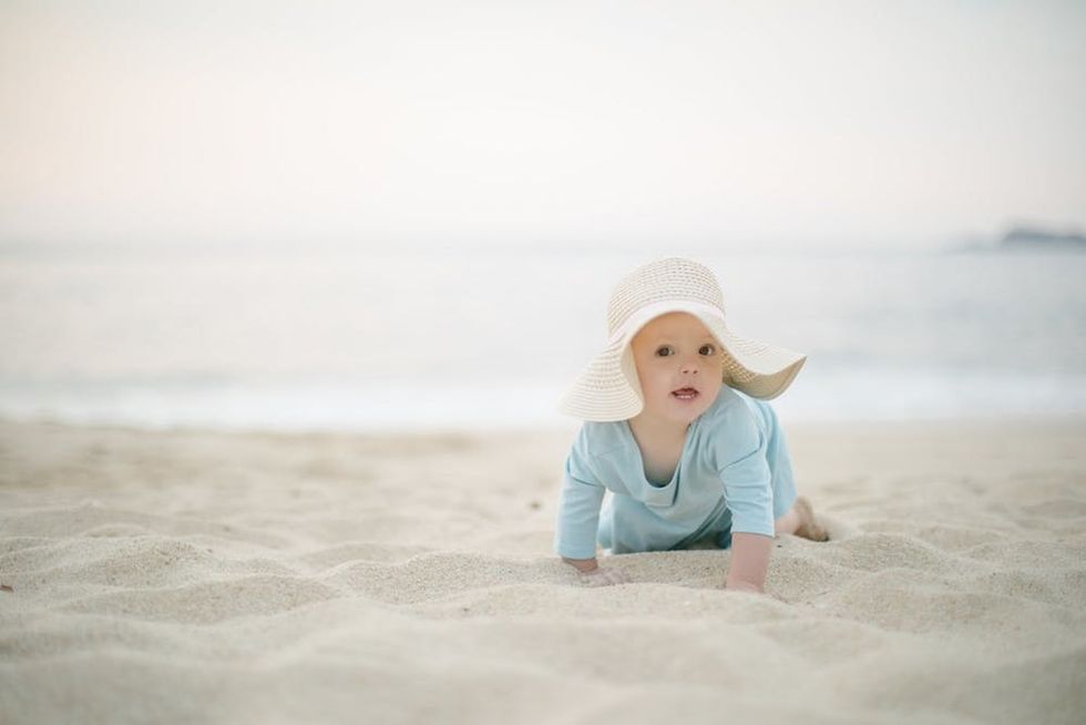 baby at beach