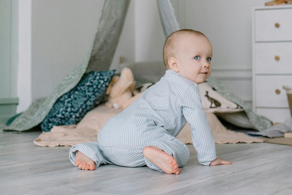 baby boy crawling around