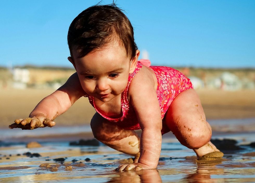 baby girl at the beach