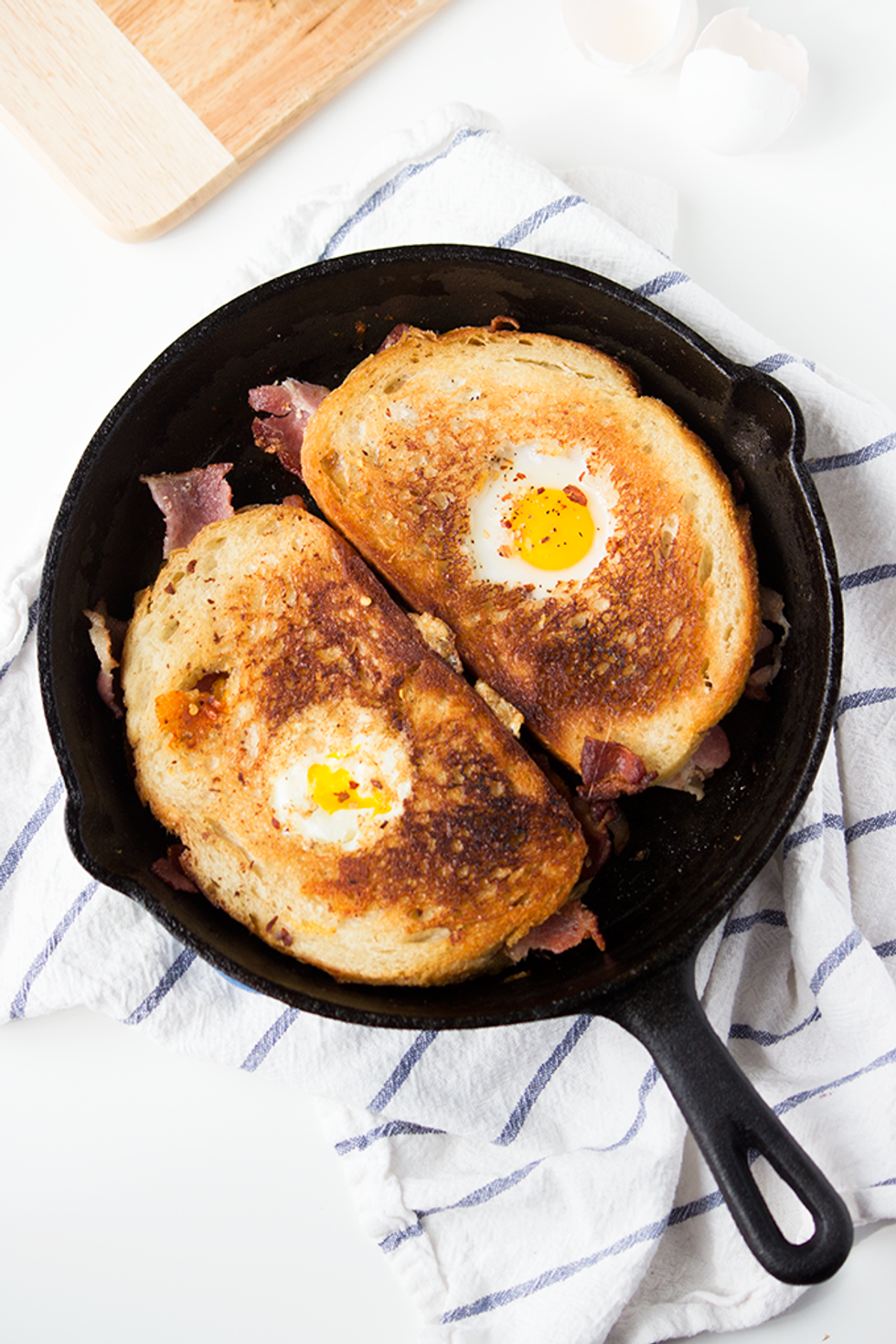Bacon + Cheddar Egg in a Hole